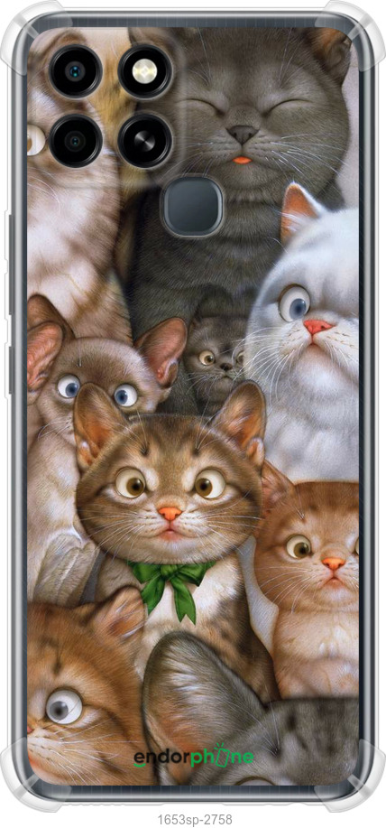 

Силіконовий протиударний с посиленими кутами чохол "Коти" для Infinix Smart 6