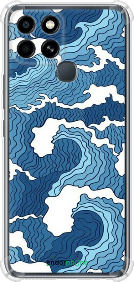 Силикон с усиленными углами чехол Абстрактный рисунок морских волн для Infinix Smart 6 - 6538sp-2758 изображение 