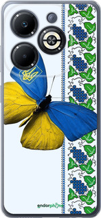 Силиконовый чехол Желто-голубая бабочка для Infinix Smart 8 Plus - 1054u-3677 изображение 