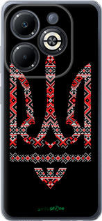 Силиконовый чехол Герб - вышиванка на черном фоне для Infinix Smart 8 Plus - 1196u-3677 изображение 