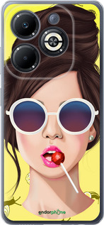 Силіконовий чехол Дівчина з чупа-чупсом для Infinix Smart 8 Plus - 3979u-3677 изображение 