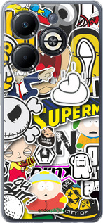 Силиконовый чехол Popular logos для Infinix Smart 8 Plus - 4023u-3677 изображение 