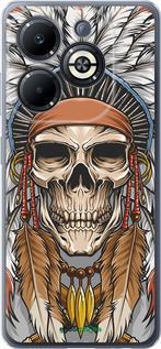 Силиконовый чехол Череп индейца для Infinix Smart 8 Plus - 4032u-3677 изображение 