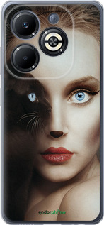 Силиконовый чехол Взгляд женщины и кошки для Infinix Smart 8 Plus - 4041u-3677 изображение 