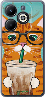Силиконовый чехол Зеленоглазый кот в очках для Infinix Smart 8 Plus - 4054u-3677 изображение 