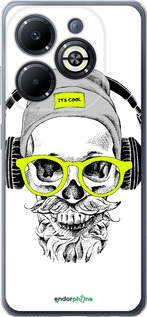 Силіконовий чехол Череп в окулярах і навушниках для Infinix Smart 8 Plus - 4144u-3677 изображение 