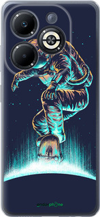 Силиконовый чехол Космонавт на скейтборде для Infinix Smart 8 Plus - 4145u-3677 изображение 