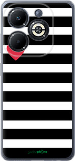 Силиконовый чехол Черно-белые полосы для Infinix Smart 8 Plus - 4461u-3677 изображение 