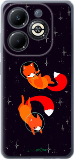 Силиконовый чехол Лисички в космосе для Infinix Smart 8 Plus - 4519u-3677 изображение 