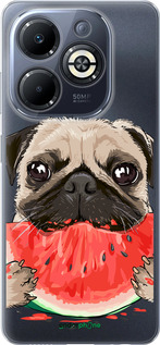 Силіконовий чехол Мопс і кавун для Infinix Smart 8 Plus - 4665u-3677 изображение 