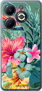 Силиконовый чехол Тропические цветы v1 для Infinix Smart 8 Plus - 4667u-3677 изображение 