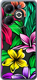 Силиконовый чехол Тропические цветы 1 для Infinix Smart 8 Plus - 4753u-3677 изображение 