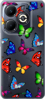 Силиконовый чехол Красочные мотыльки для Infinix Smart 8 Plus - 4761u-3677 изображение 