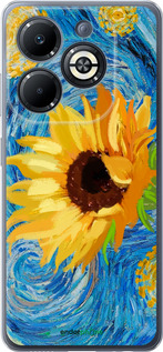 Силиконовый чехол Цветы желто-голубые для Infinix Smart 8 Plus - 5308u-3677 изображение 