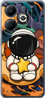 Силиконовый чехол Астронавт и звезда для Infinix Smart 8 Plus - 5326u-3677 изображение 