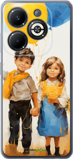 Силиконовый чехол Дети с шариками для Infinix Smart 8 Plus - 5659u-3677 изображение 