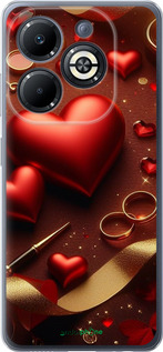 Силиконовый чехол Сердечки v3 для Infinix Smart 8 Plus - 5833u-3677 изображение 