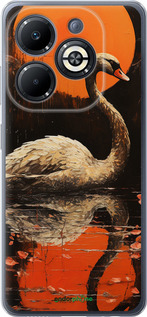 Силиконовый чехол Лебедь для Infinix Smart 8 Plus - 5964u-3677 изображение 