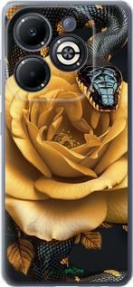 Силиконовый чехол Black snake and golden rose для Infinix Smart 8 Plus - 6068u-3677 изображение 
