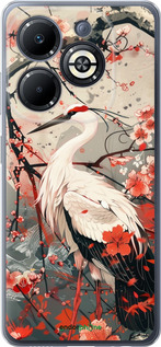 Силиконовый чехол Аист в цвету сакуры для Infinix Smart 8 Plus - 6109u-3677 изображение 