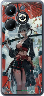 Силиконовый чехол Гейша-воин для Infinix Smart 8 Plus - 6124u-3677 изображение 