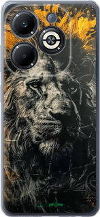 Силиконовый чехол Лев в золотых красках для Infinix Smart 8 Plus - 6155u-3677 изображение 
