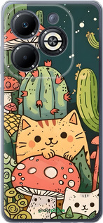 Силиконовый чехол Коты грибы для Infinix Smart 8 Plus - 6321u-3677 изображение 