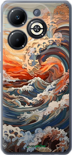 Силиконовый чехол Арт волны для Infinix Smart 8 Plus - 6324u-3677 изображение 