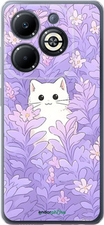 Силиконовый чехол Котик в цветах для Infinix Smart 8 Plus - 6390u-3677 изображение 