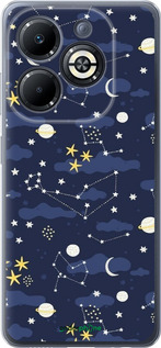Силиконовый чехол Астрономический узор. Милый дизайн мультяшной вселенной для Infinix Smart 8 Plus - 6446u-3677 изображение 