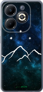 Силиконовый чехол Горы и звезды нарисованы на фоне галактики для Infinix Smart 8 Plus - 6490u-3677 изображение 