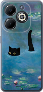 Силіконовий чехол Із зображенням кота та водяної лілії Monet для Infinix Smart 8 Plus - 6519u-3677 изображение 