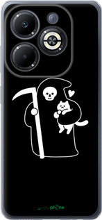 Силиконовый чехол Минималистичный арт: смерть и кошка для Infinix Smart 8 Plus - 6529u-3677 изображение 