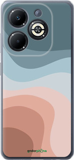 Силиконовый чехол С синими и розовыми волнами в стиле ретро для Infinix Smart 8 Plus - 6532u-3677 изображение 