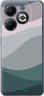 Силиконовый чехол С фиолетовым и бирюзовым ретро-стилем и волнами для Infinix Smart 8 Plus - 6533u-3677 изображение 