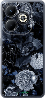 Силиконовый чехол Абстрактный цветочный рисунок в синих тонах для Infinix Smart 8 Plus - 6539u-3677 изображение 