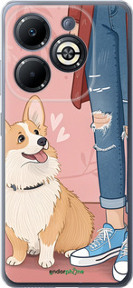 Силиконовый чехол Корги 3 для Infinix Smart 8 Plus - 6707u-3677 изображение 