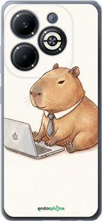 Силиконовый чехол Funny Capybara CEO Working для Infinix Smart 8 Plus - 6777u-3677 изображение 