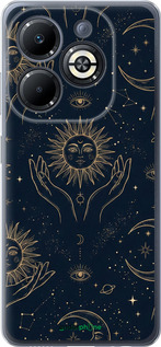 Силиконовый чехол 'Celestial Harmony: Sun & Moon Gold Mystic Pattern' для Infinix Smart 8 Plus изображение 5