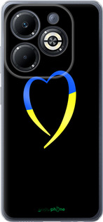 Силиконовый чехол Жёлто-голубое сердце для Infinix Smart 8 Plus - 885u-3677 изображение 