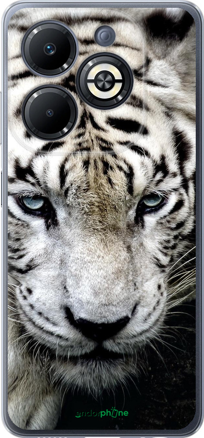 Силиконовый чехол Грустный белый тигр для Infinix Smart 8 Plus - 106u-3677 изображение 