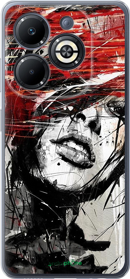 Силиконовый чехол Лицо девушки для Infinix Smart 8 Plus - 1162u-3677 изображение 