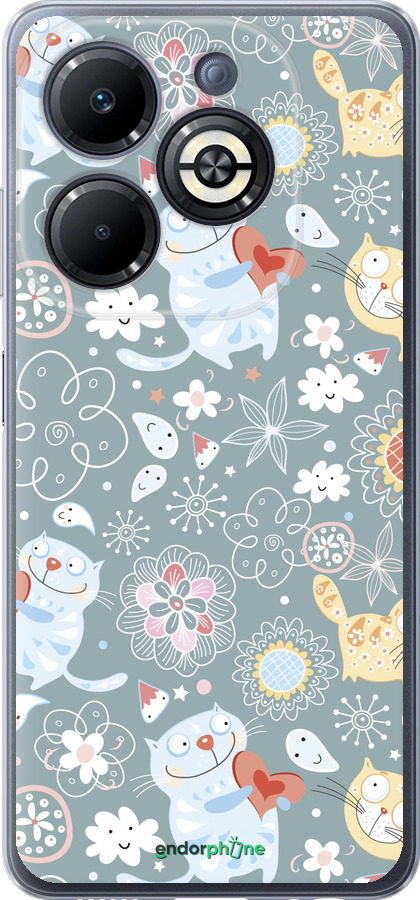 Силіконовий чехол Кошенята v3 для Infinix Smart 8 Plus - 1223u-3677 изображение 