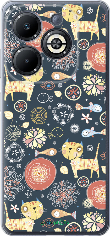 Силіконовий чехол Кошенята v4 для Infinix Smart 8 Plus - 1224u-3677 изображение 