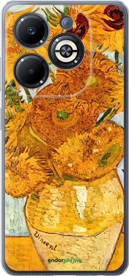 Силиконовый чехол Винсент Ван Гог. Подсолнухи для Infinix Smart 8 Plus - 162u-3677 изображение 