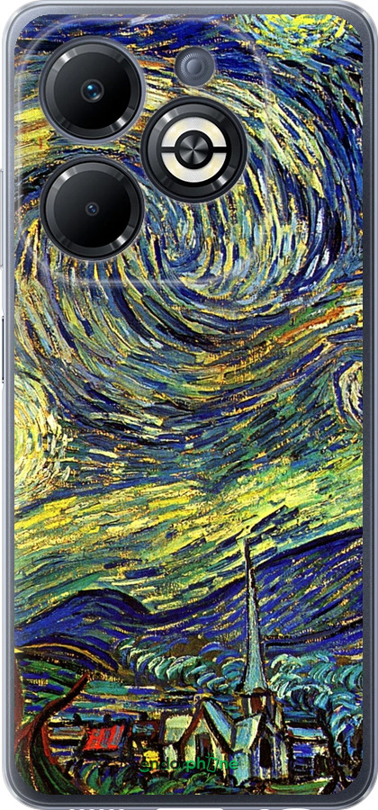 Силиконовый чехол Винсент Ван Гог. Звёздная ночь для Infinix Smart 8 Plus - 163u-3677 изображение 