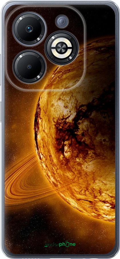 Силиконовый чехол Жёлтый Сатурн для Infinix Smart 8 Plus - 170u-3677 изображение 