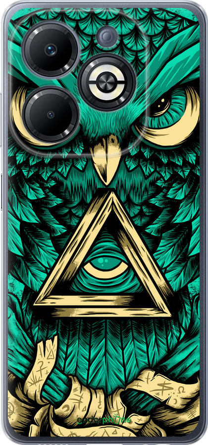 Силиконовый чехол Сова Арт-тату для Infinix Smart 8 Plus - 3971u-3677 изображение 