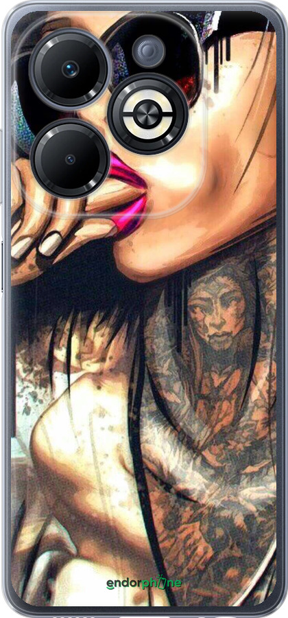 Силіконовий чехол Дівчина в тату для Infinix Smart 8 Plus - 4001u-3677 изображение 