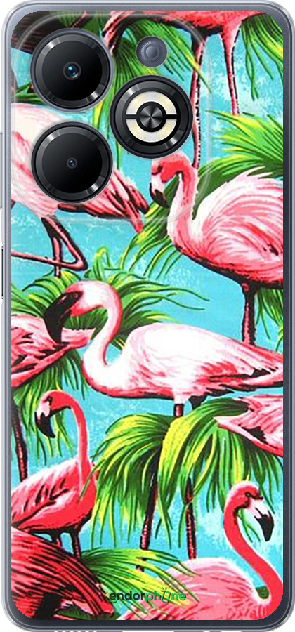 Силиконовый чехол Tropical background для Infinix Smart 8 Plus - 4016u-3677 изображение 